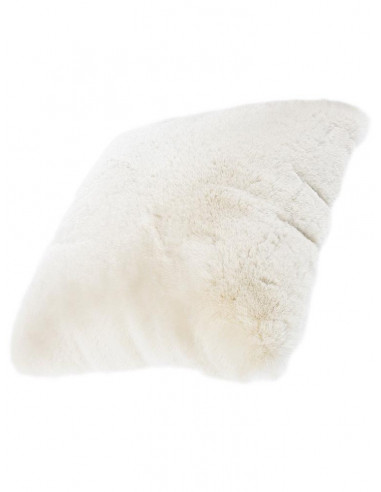 Възглавница от еко кожа с къс косъм Cingoli в бежов цвят-1